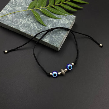 Evil Eye Anklet With Dainty Beads